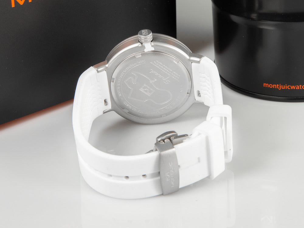 Montjuic Elegance Quartz Uhr, Edelstahl 316L , Weiss, 43 mm, MJ1.0406.S