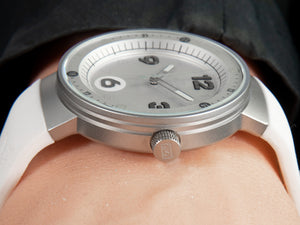 Montjuic Elegance Quartz Uhr, Edelstahl 316L , Weiss, 43 mm, MJ1.0406.S
