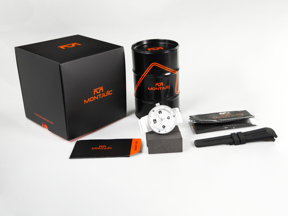 Montjuic Elegance Quartz Uhr, Edelstahl 316L , Weiss, 43 mm, MJ1.0406.S