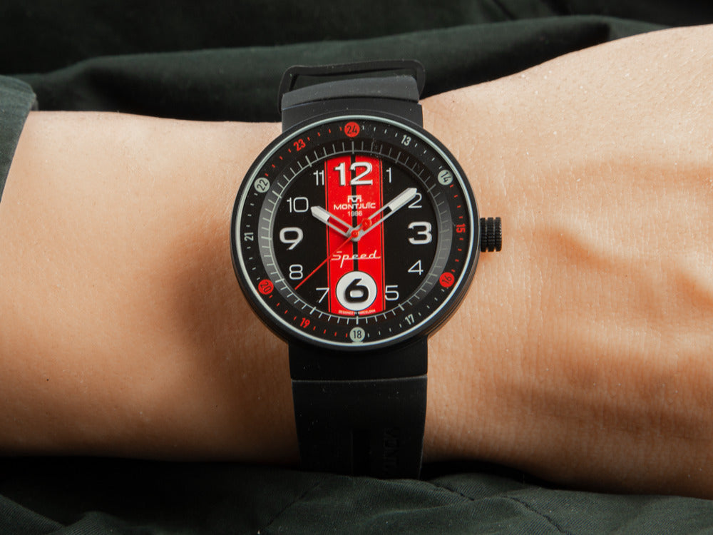 Montjuic Sport Quartz Uhr, Edelstahl 316L , Schwarz, 43 mm, MJ1.0602.B