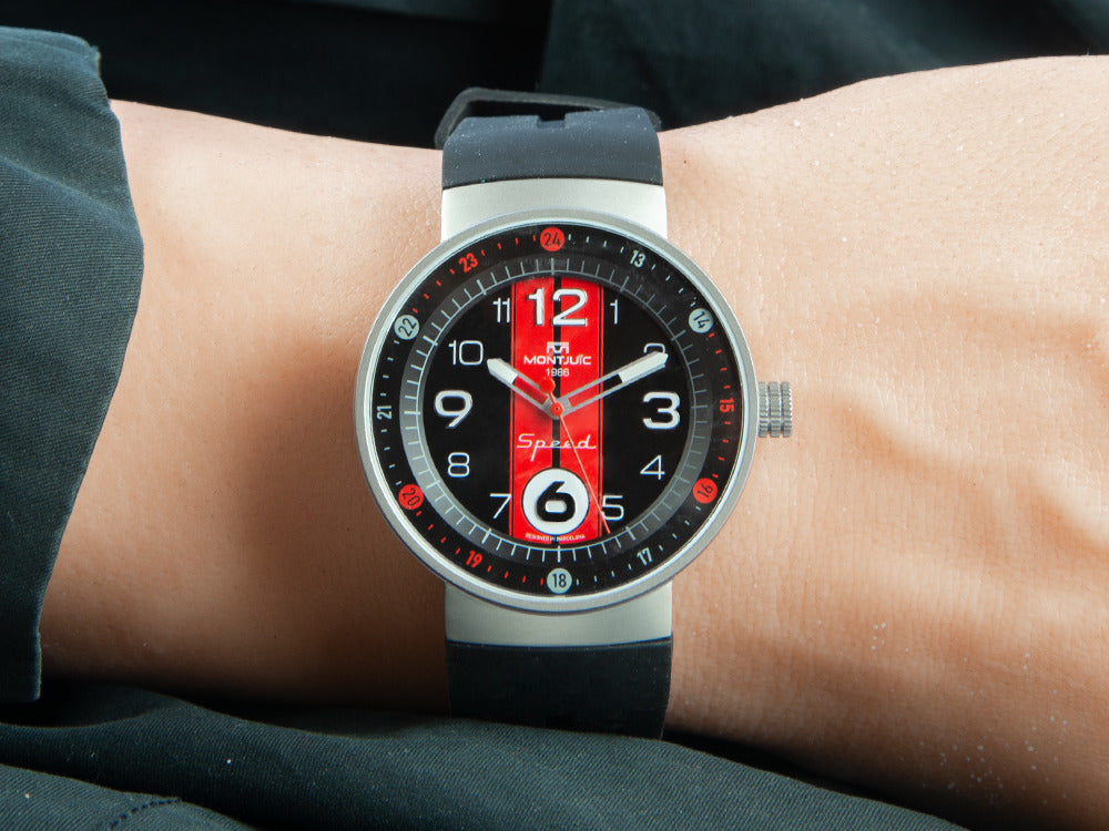 Montjuic Sport Quartz Uhr, Edelstahl 316L , Schwarz, 43 mm, MJ1.0602.S