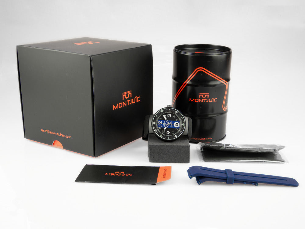 Montjuic Sport Quartz Uhr, Edelstahl 316L , Schwarz, 43 mm, MJ1.0703.B