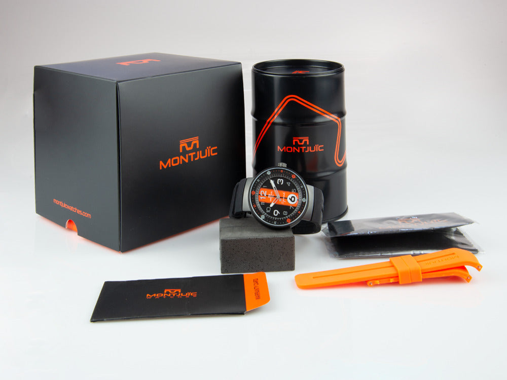 Montjuic Sport Quartz Uhr, Edelstahl 316L , Schwarz, 43 mm, MJ1.0801.B