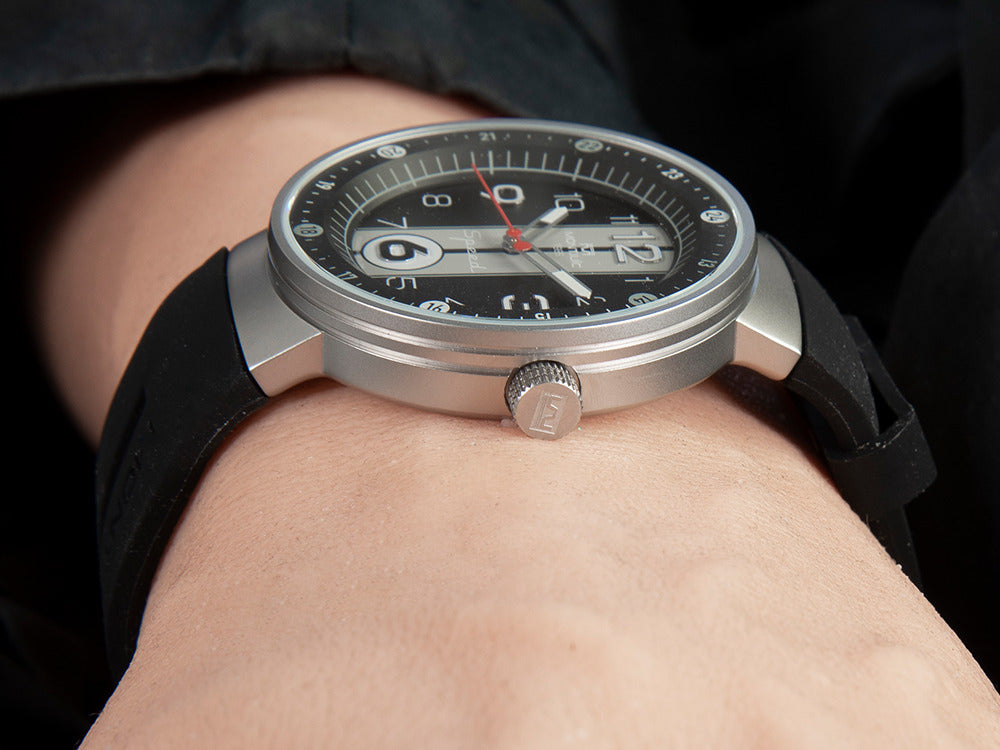 Montjuic Sport Quartz Uhr, Edelstahl 316L , Schwarz, 43 mm, MJ1.0903.S