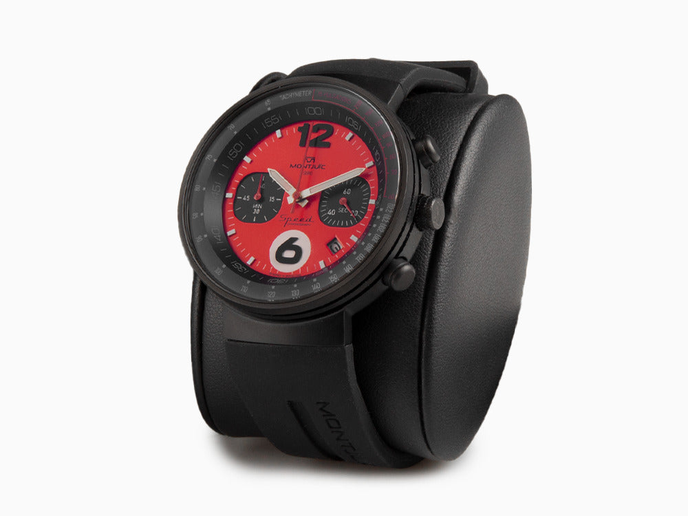Montjuic Speed Chronograph Quartz Uhr, Edelstahl 316L , Rot, 45 mm, MJ2.0602.B