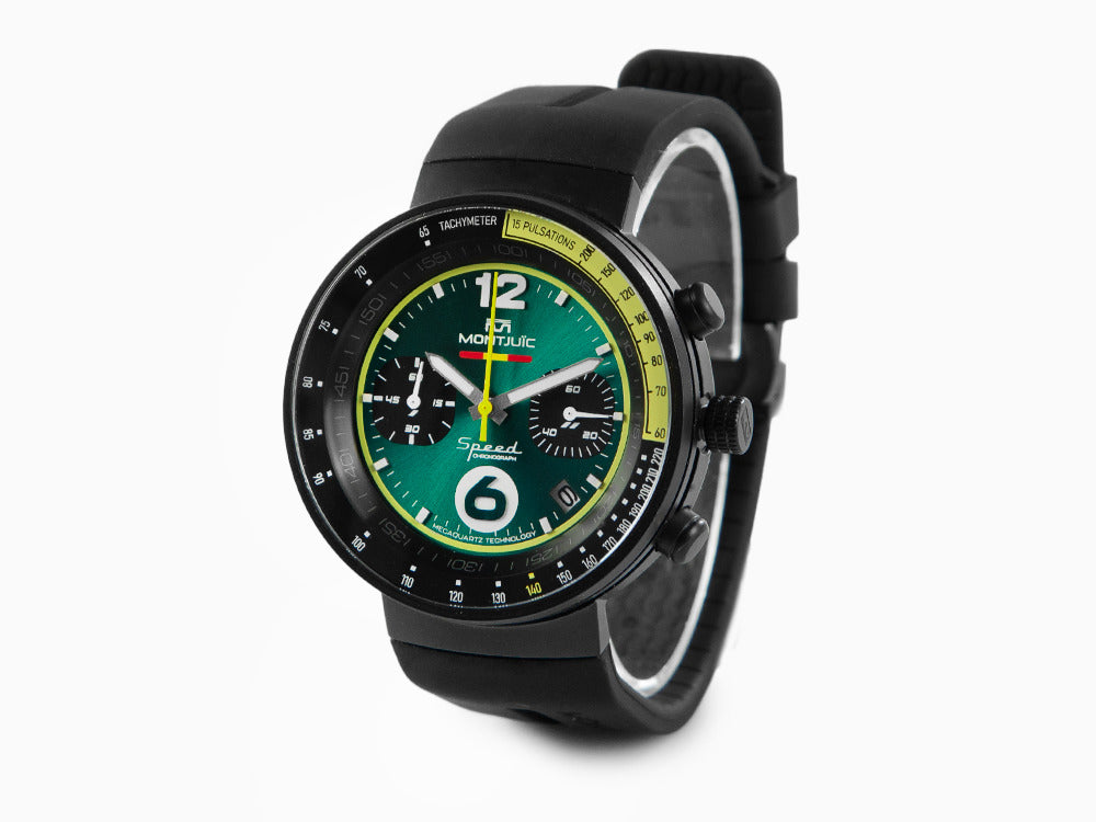 Montjuic Chrono Bahréin Speed Quartz Uhr, Edelstahl, Grün, 45 mm, MJ2.0906.B