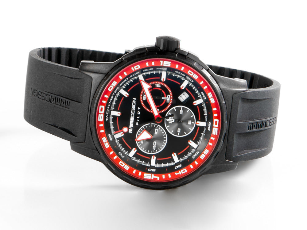Momo Design Pilot Pro Crono Quarzo Uhr, PVD, Chronograph, 46mm., MD2164BK-41