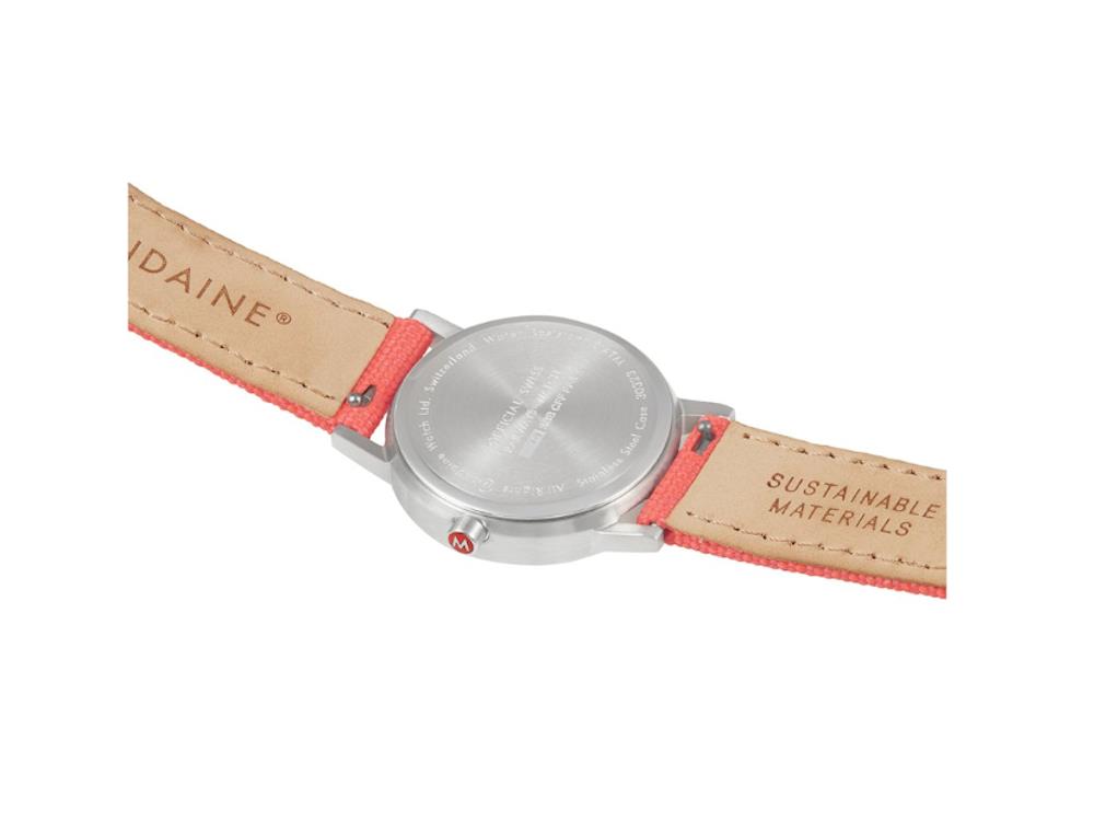 Mondaine Classic Quartz Uhr, Weiss, 30 mm, Leinenuhrband, A658.30323.17SBP