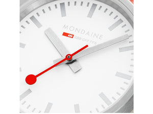 Mondaine Classic Quartz Uhr, Weiss, 30 mm, Leinenuhrband, A658.30323.17SBP