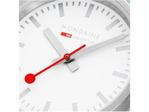 Mondaine Classic Quartz Uhr, Weiss, 30 mm, Leinenuhrband, A658.30323.17SBQ