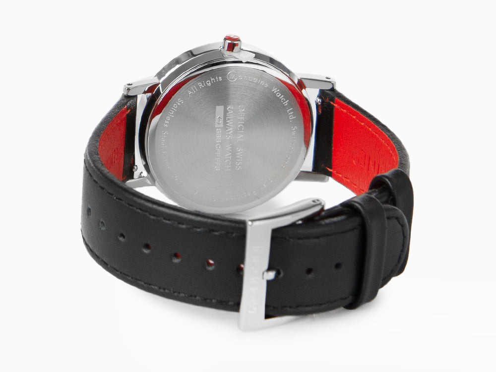 Mondaine Classic Quartz Uhr, polierter Edelstahl, Mineral Glas, 36mm