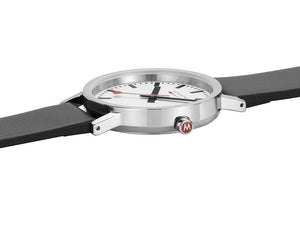 Mondaine Classic Quartz Uhr, Weiss, 36 mm, Lederband, A660.30314.11SBBV