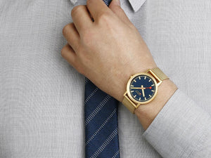 Mondaine Classic Quartz Uhr, Blau, 36 mm, A660.30314.40SBM