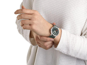 Mondaine Classic Quartz Uhr, Grün, 36 mm, Leinenuhrband, A660.30314.60SBD