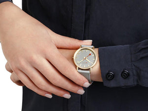 Mondaine Classic Quartz Uhr, Grau, 36 mm, Leinenuhrband, A660.30314.80SBU
