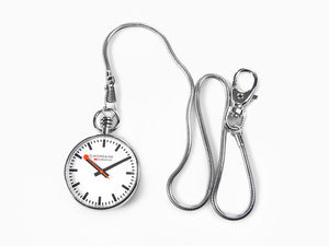 Mondaine SBB Evo Quartz Taschenuhr, Stahl, Weiss, 43 mm, A660 