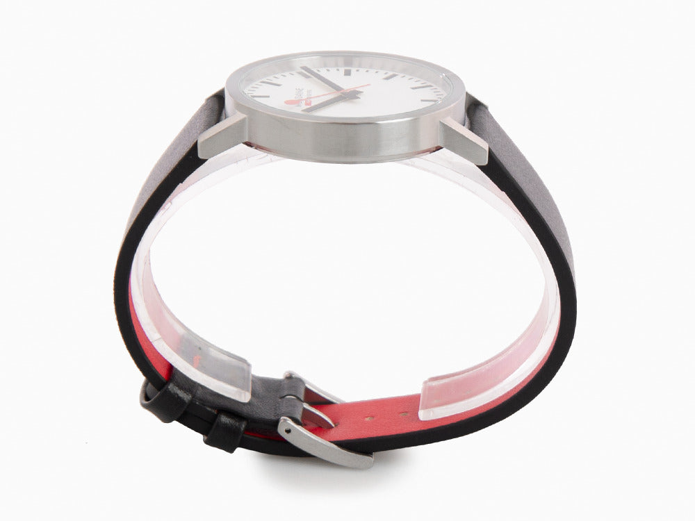 Mondaine Classic Quartz Uhr, Weiss, 40 mm, Lederband, A660.30360.16SBB