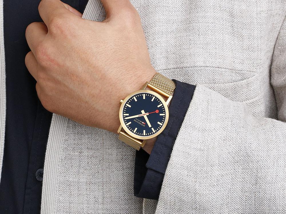 Mondaine Classic Quartz Uhr Blau 40 mm A660.30360.40SBM Iguana Sell DE