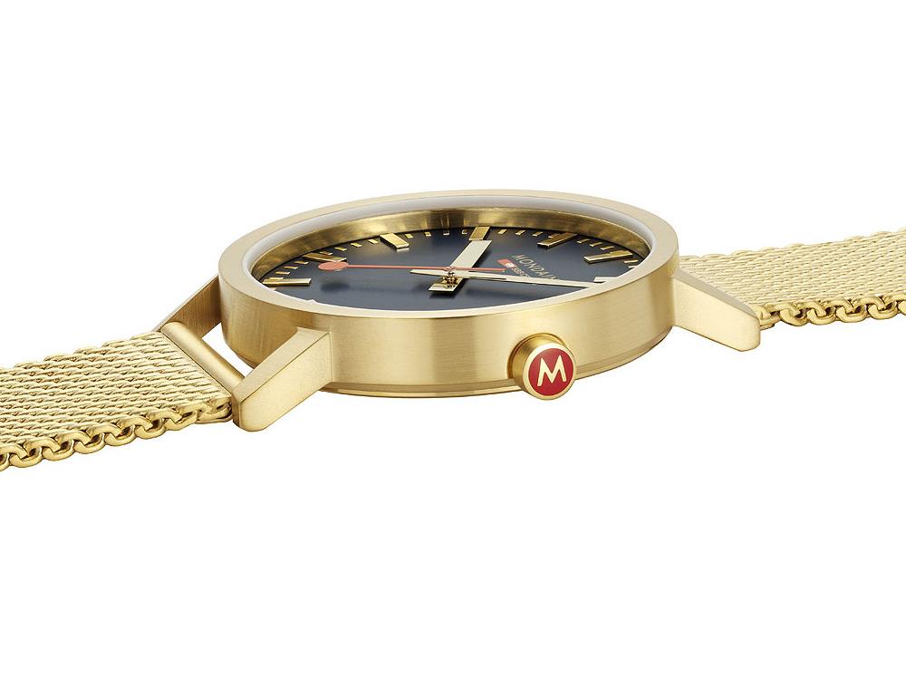 Mondaine Classic Quartz Uhr, Blau, 40 mm, A660.30360.40SBM