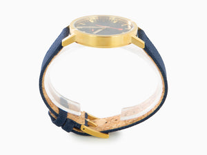 Mondaine Classic Quartz Uhr, Blau, 40 mm, Leinenuhrband, A660.30360.40SBQ
