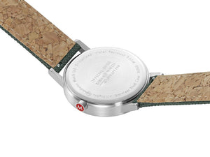 Mondaine SBB Classic Quartz Uhr, Grün, 40 mm, Leinenuhrband, A660.30360.60SBF