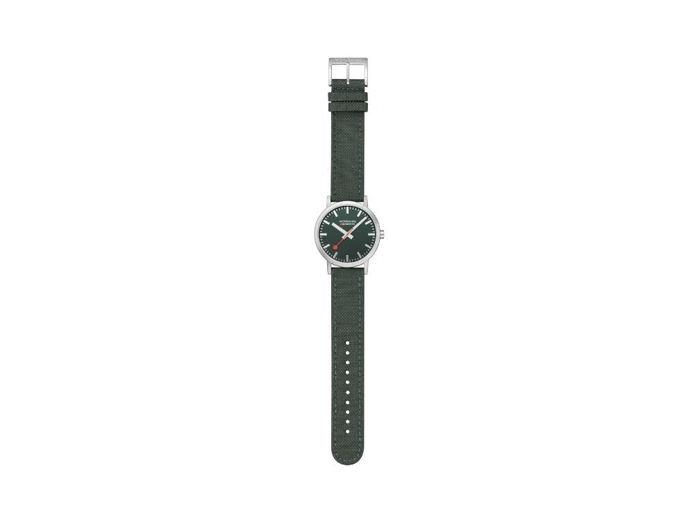 Mondaine SBB Classic Quartz Uhr, Grün, 40 mm, Leinenuhrband, A660.30360.60SBF