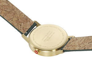 Mondaine Classic Quartz Uhr, Grün, 40 mm, Leinenuhrband, A660.30360.60SBS