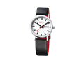 Mondaine Classic Quartz Uhr, polierter Edelstahl, Mineral Glas, 36mm