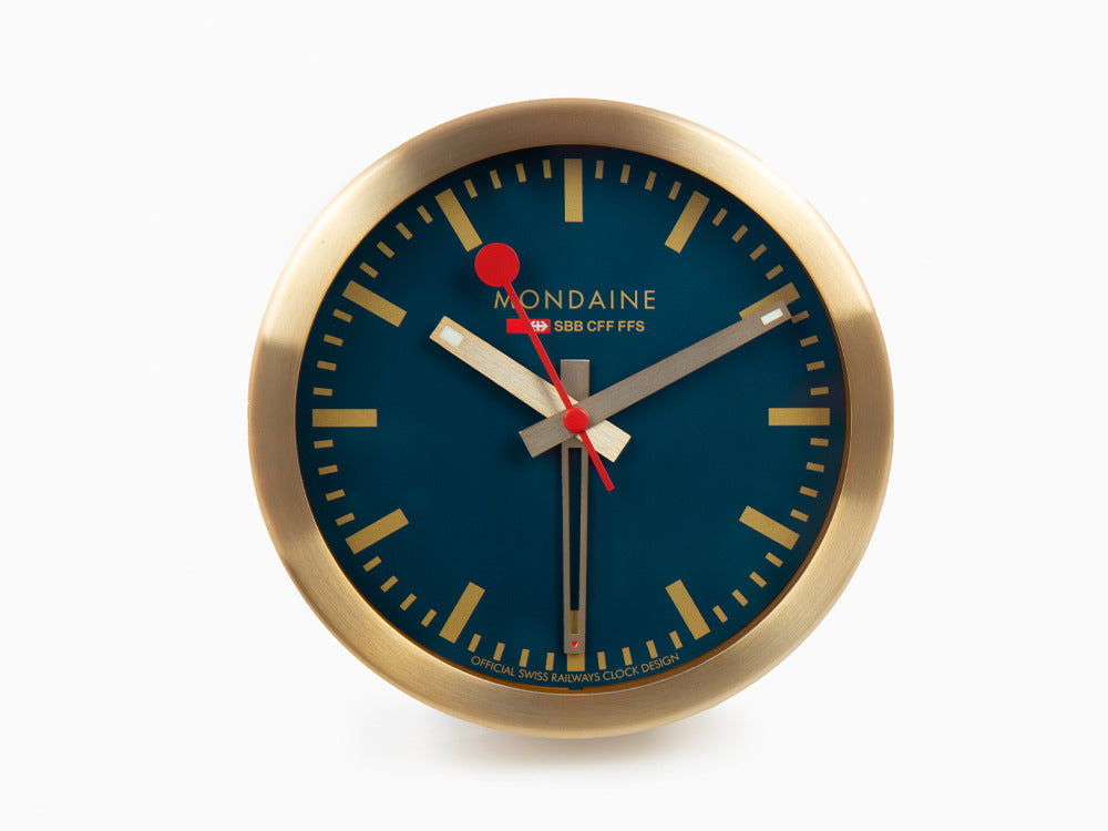 Mondaine Clocks Quartz Uhr, Aluminium, Blau, 12.5 cm, A997.MCAL.46SBG