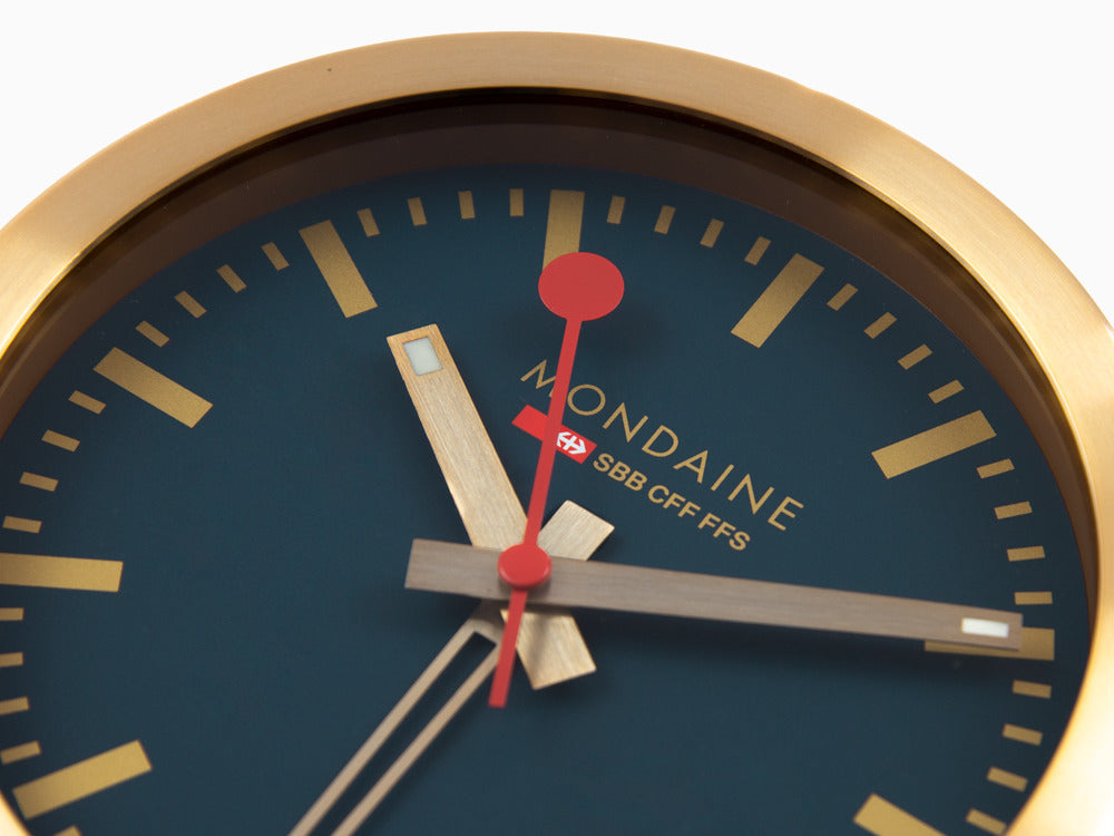 Mondaine Clocks Quartz Uhr, Aluminium, Blau, 12.5 cm, A997.MCAL.46SBG