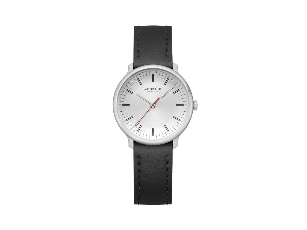 Mondaine Doppio Quartz Uhr, Weiss, 33 mm, MLE.33110.LBV