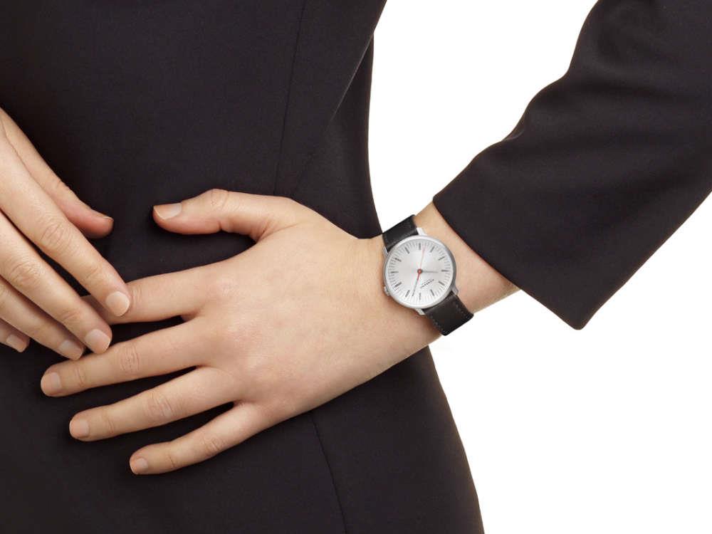 Mondaine Doppio Quartz Uhr, Weiss, 33 mm, MLE.33110.LBV