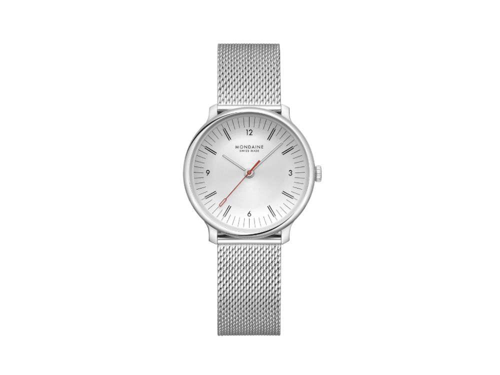 Mondaine Doppio Quartz Uhr, Weiss, 33 mm, MLE.33110.SM