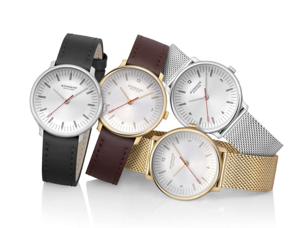 Mondaine Doppio Quartz Uhr, Weiss, 33 mm, MLE.33110.SM