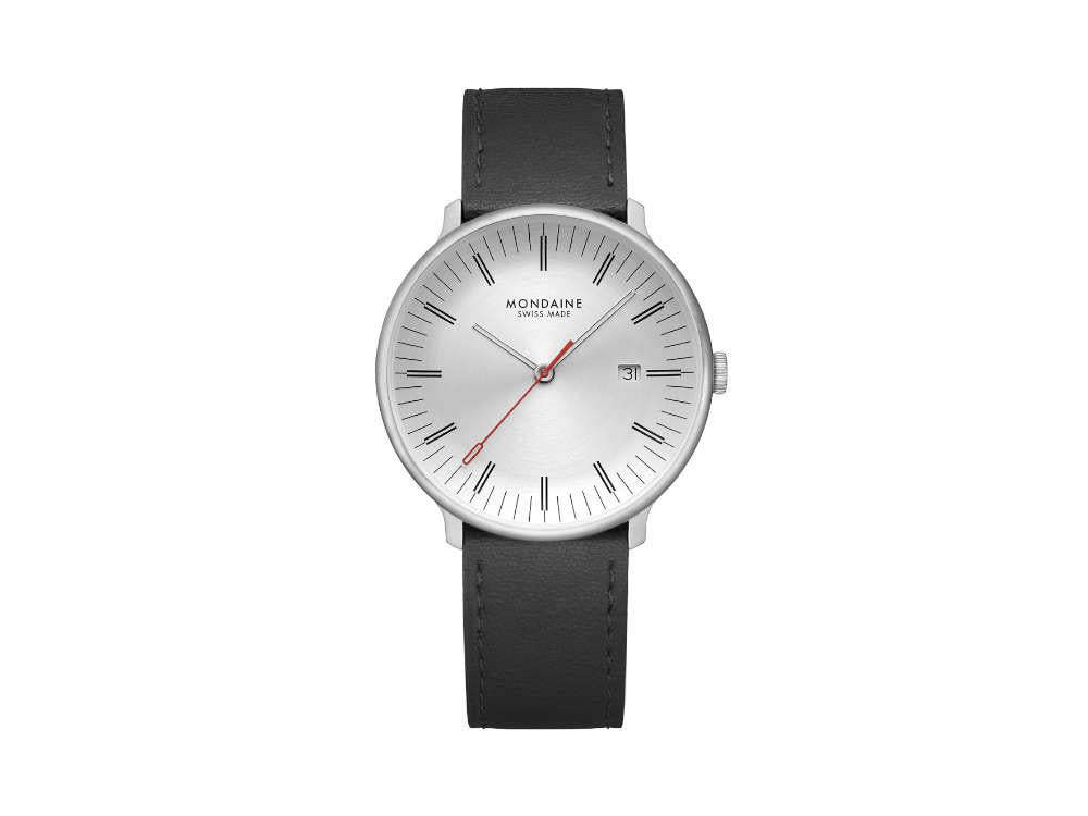Mondaine Doppio Quartz Uhr, Weiss, 41 mm, MLE.41210.LBV