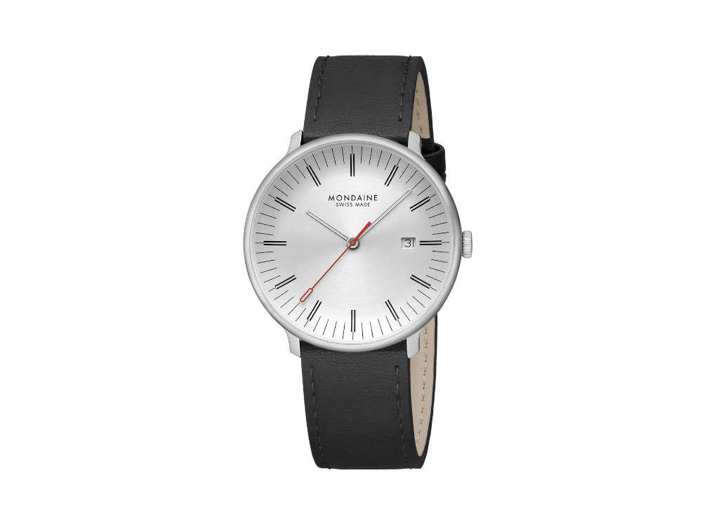 Mondaine Doppio Quartz Uhr, Weiss, 41 mm, MLE.41210.LBV