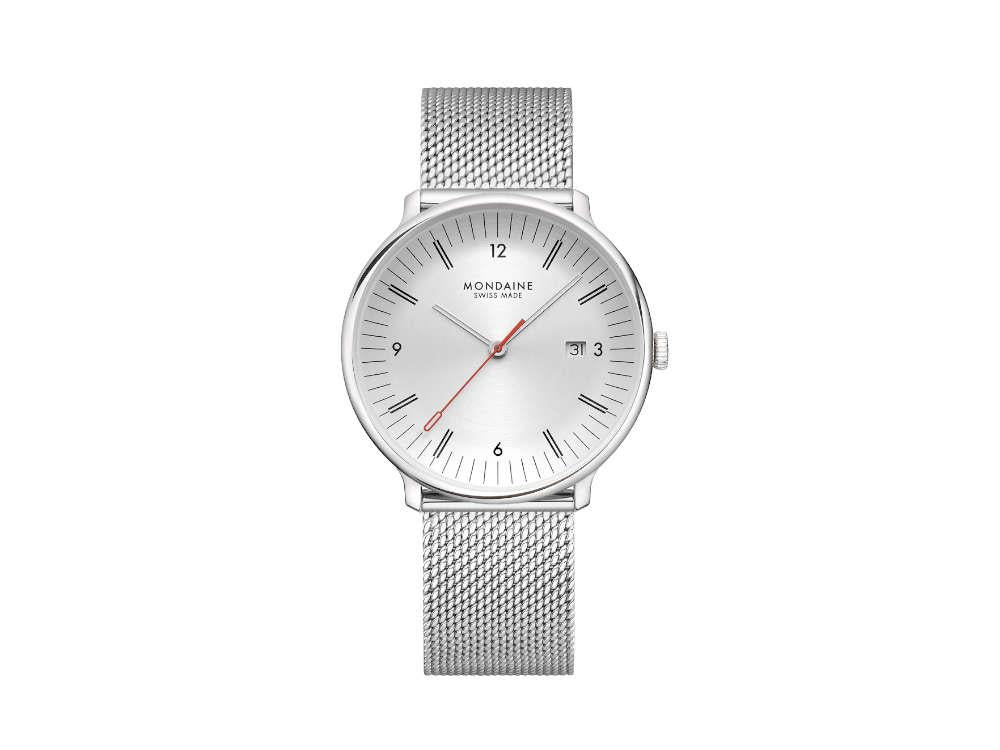 Mondaine Doppio Quartz Uhr, Weiss, 41 mm, MLE.41210.SM