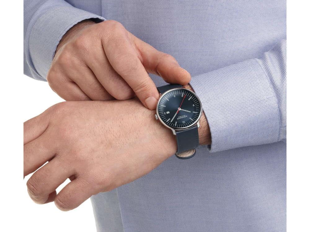 Mondaine Doppio Quartz Uhr, Blau, 41 mm, MLE.41240.LQV.SET