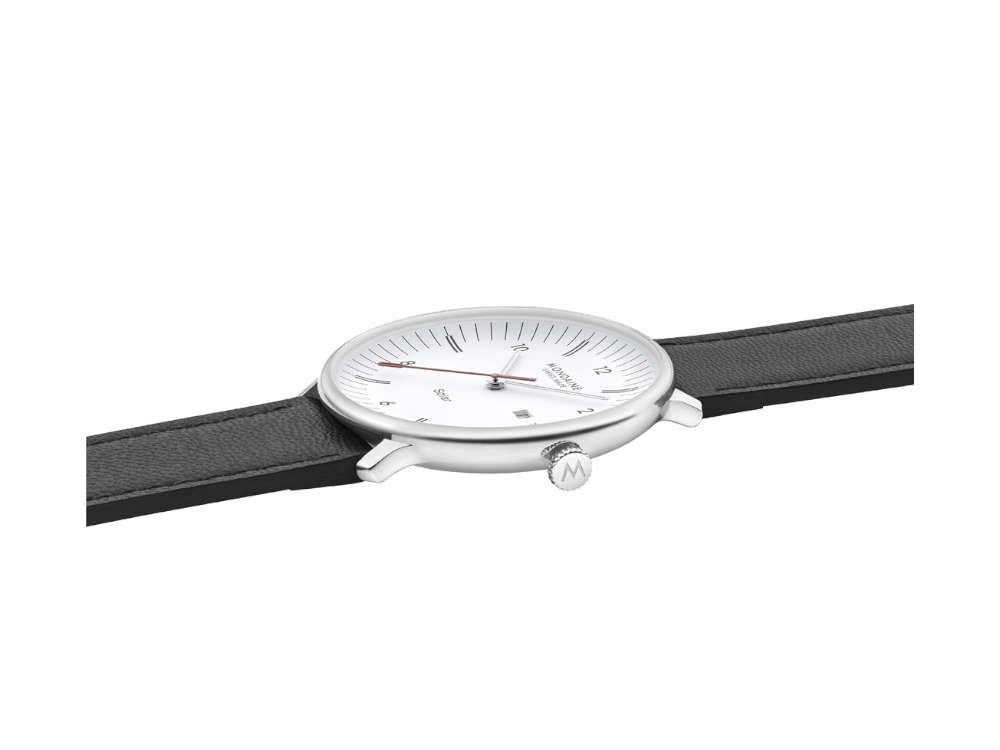 Mondaine Doppio Quartz Solar Uhr, Weiss, 41 mm, MLE.41910.LBV