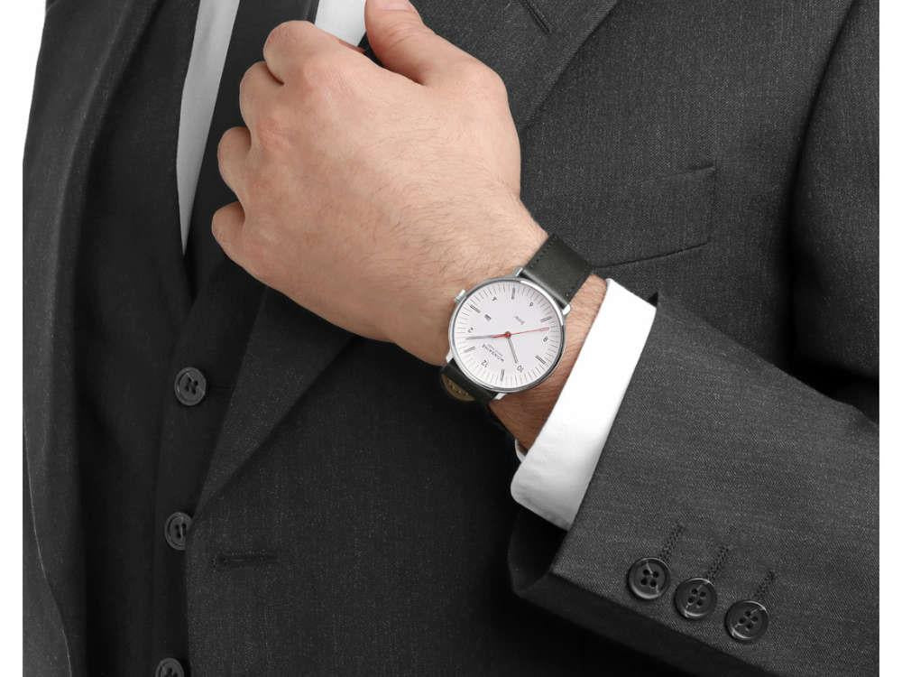 Mondaine Doppio Quartz Solar Uhr, Weiss, 41 mm, MLE.41910.LBV