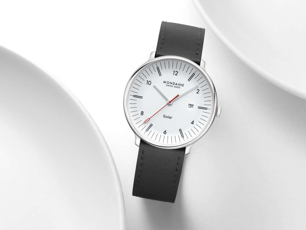 Mondaine Doppio Quartz Solar Uhr, Weiss, 41 mm, MLE.41910.LBV