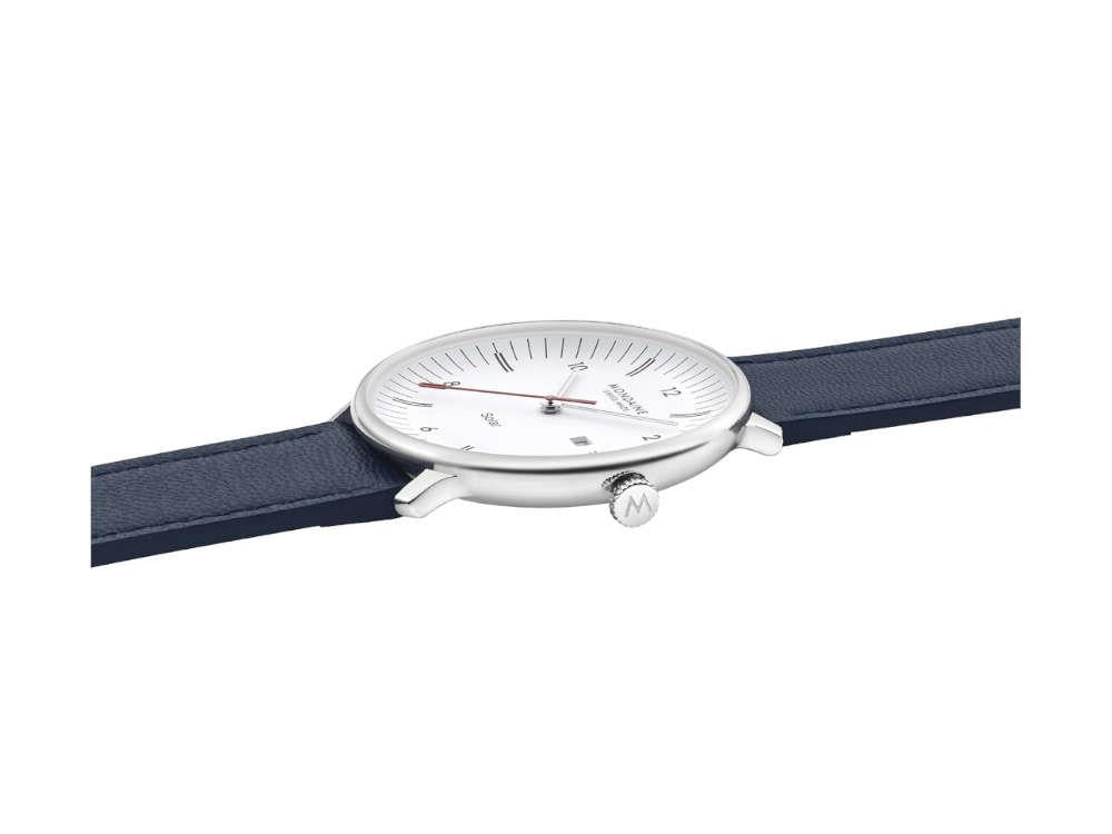 Mondaine Doppio Quartz Solar Uhr, Weiss, 41 mm, MLE.41910.LDV