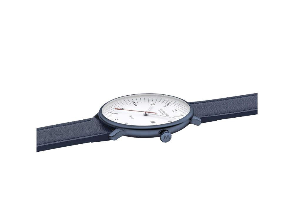 Mondaine Doppio IP Solar Quartz Uhr, Weiss, 41 mm, MLE.41910.LQV