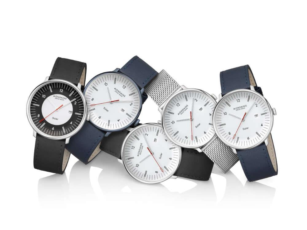 Mondaine Doppio IP Solar Quartz Uhr, Weiss, 41 mm, MLE.41910.LQV