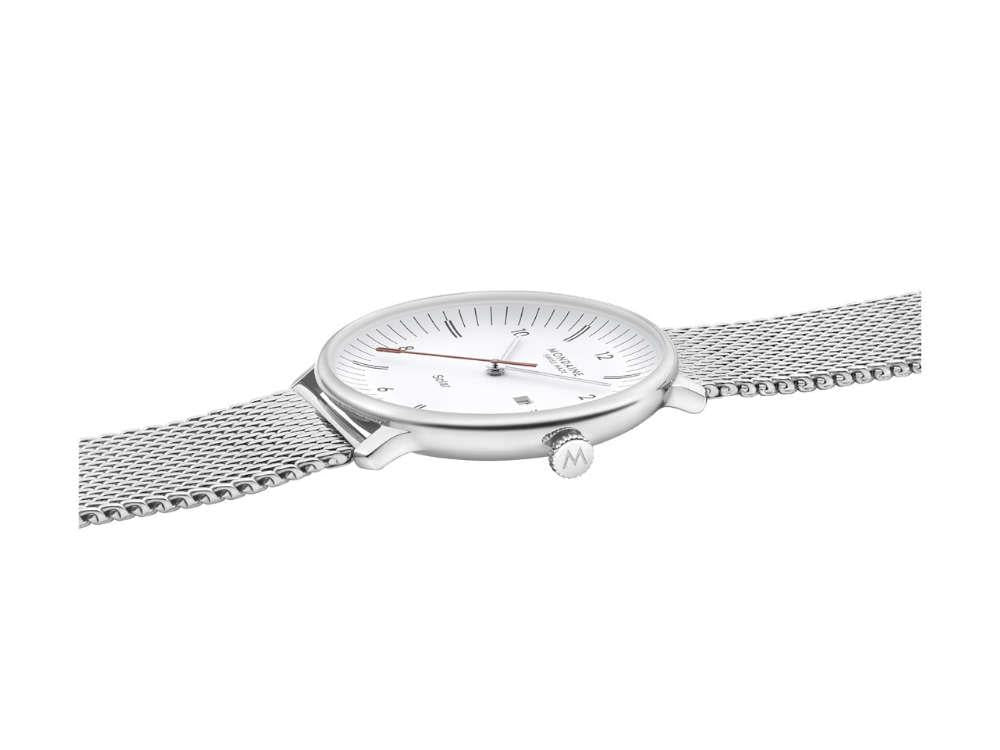 Mondaine Doppio Quartz Solar Uhr, Weiss, 41 mm, MLE.41910.SM