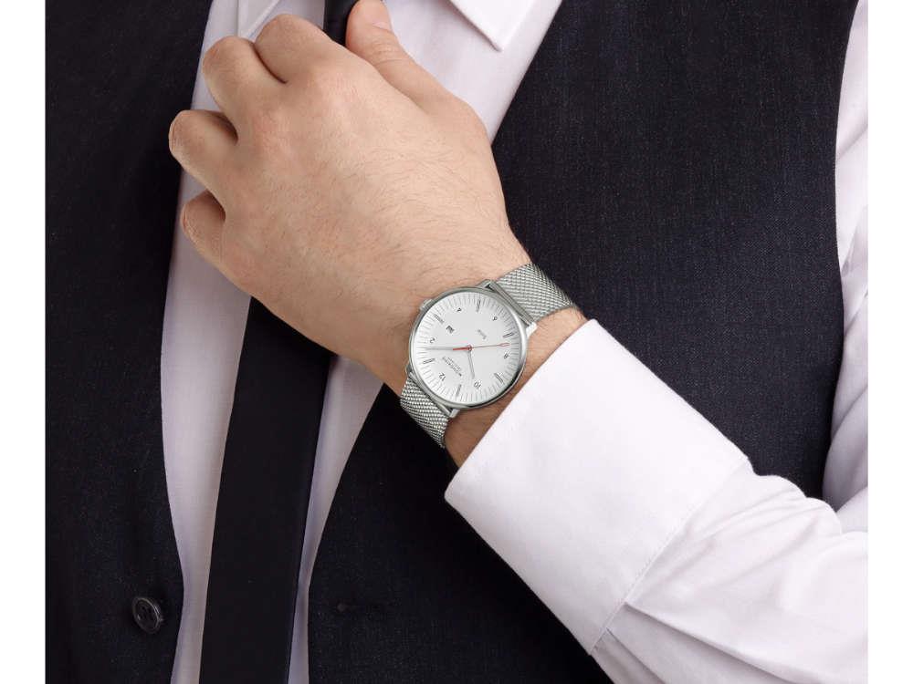 Mondaine Doppio Quartz Solar Uhr, Weiss, 41 mm, MLE.41910.SM