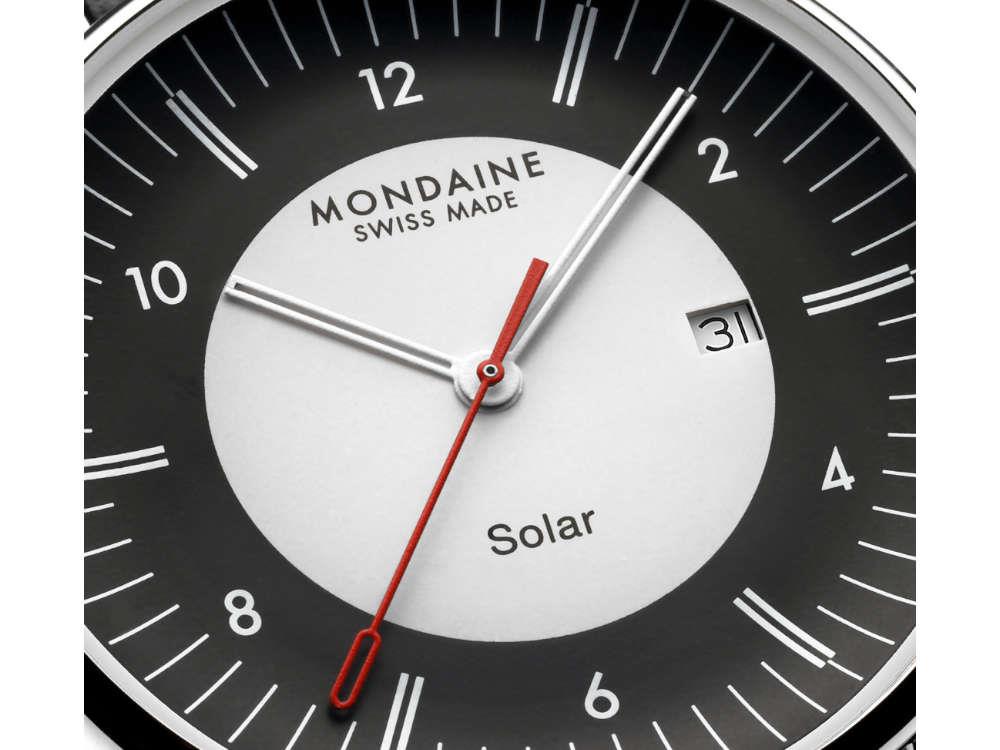 Mondaine Doppio Quartz Solar Uhr, Weiss, 41 mm, MLE.41920.LBV