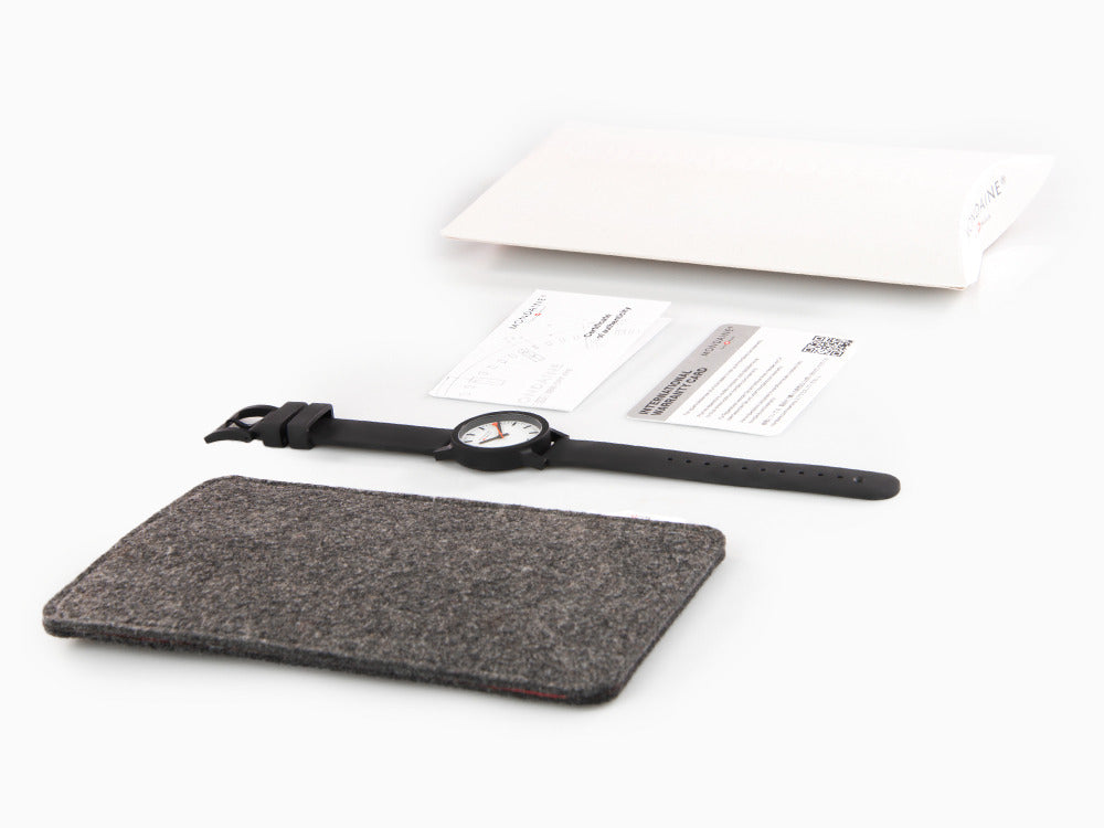 Mondaine Essence Quartz Uhr, Ökologisch - recycelt, 32mm, MS1.32110.RB