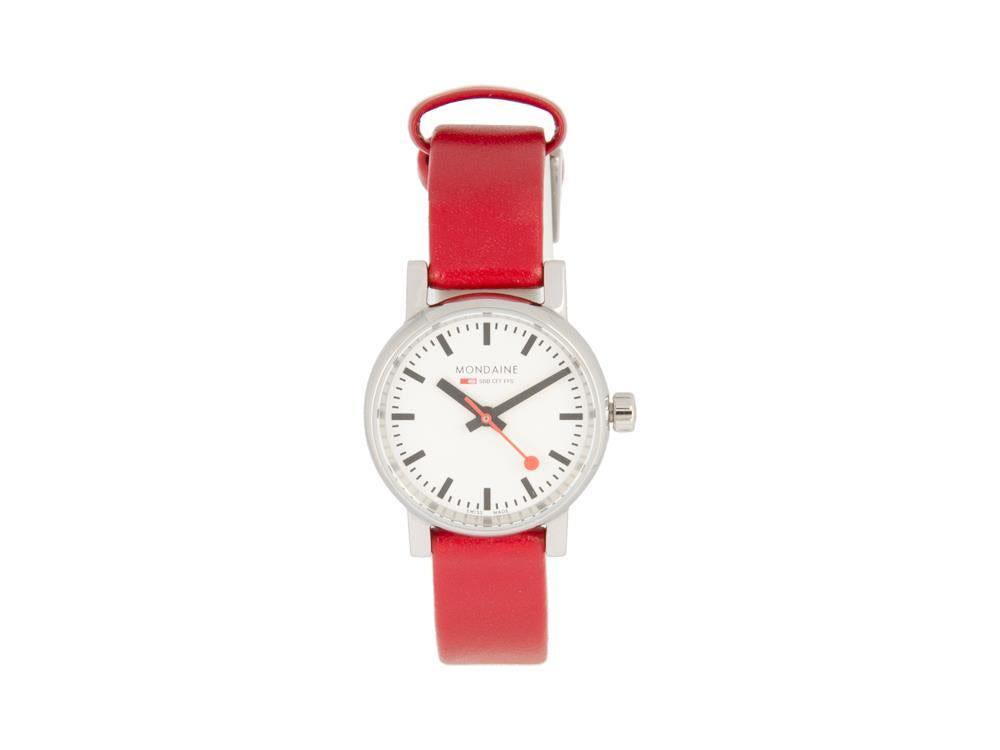 Mondaine SBB Evo2 Petite Quartz Uhr, Weiss, 26mm, Lederband, MSE.26110.LC