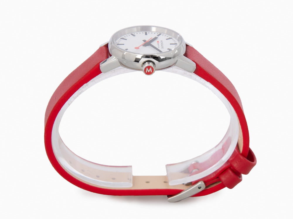 Mondaine SBB Evo2 Petite Quartz Uhr, Weiss, 26mm, Lederband, MSE.26110.LC
